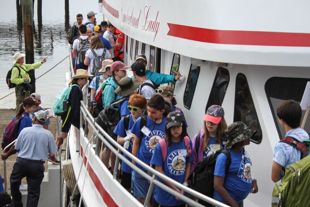 Living Science Students on the boat to Cumberland Island