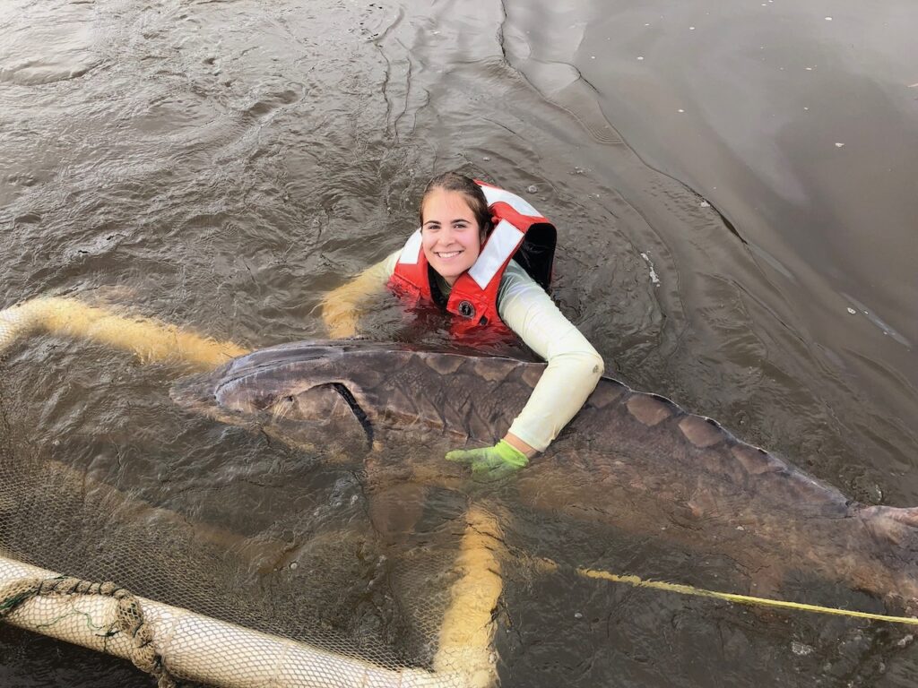 ALAINA AND HUGE STURGEON